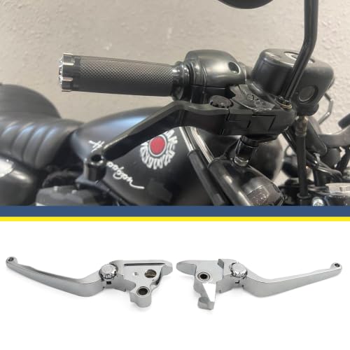 Motorcycle Levers Brake Clutch Handle Lever Adjustable Fit for Harley 2015-2024 Softail Fat Boy FLSB Street Bob FXBB Breakout FXLRS Fat Bob Low Rider FXLR Softail Slim FLHSC 114 (Long, Chrome) - color: Chrome, style: Long