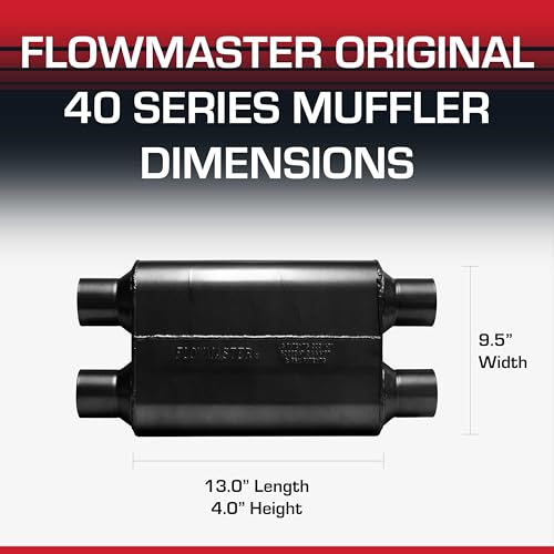 Flowmaster 40 Series Chambered Muffler – 2.50" Dual In / 2.50" Dual Out - color: Black