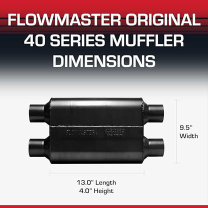 Flowmaster 40 Series Chambered Muffler – 2.50" Dual In / 2.50" Dual Out - color: Black