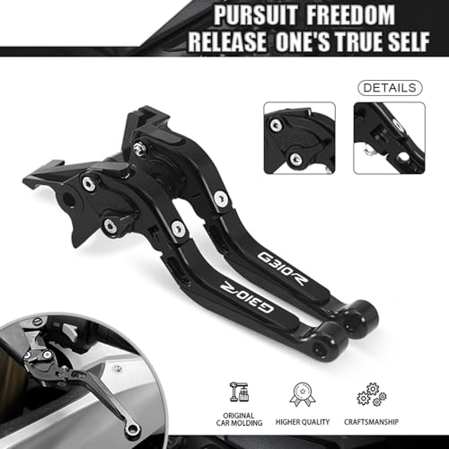 MFGZD Motorcycle Brake Clutch Levers Extendable Long CNC Compatible with BMW G310R G310GS 2017-2024 Folding Handlebars Brake Lever and Clutch Lever Modified Parts (Black, G310R) - style: G310R Black