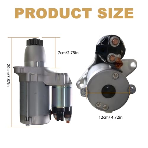 Starter Motor 17825 for Toyota Camry Highlander RAV4 Sienna for Lexus ES350 RX350 for Scion XB TC for Pontiac Vibe 2002-2017 Replaces 28100-28040 410-52205 - size: 17825