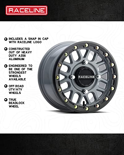 Raceline Wheels A93SG PODIUM UTV/ATV Wheel Stealth Grey 15x6" 4x137", 40 mm offset/(5.07"B/S) - color: STEALTH GREY, size: 15x6" inches, 4X137, 40/5.07"