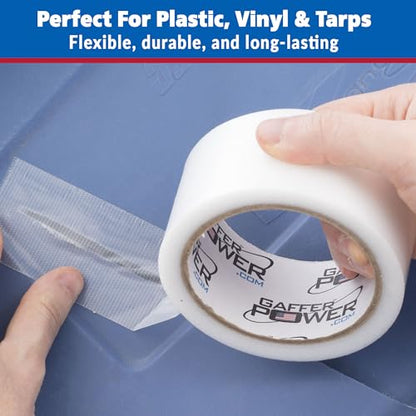 Gaffer Power Clear Repair Tape 2 in x 20 Yds, Waterproof, Made in USA - size: 2 Inch x 20 Yards