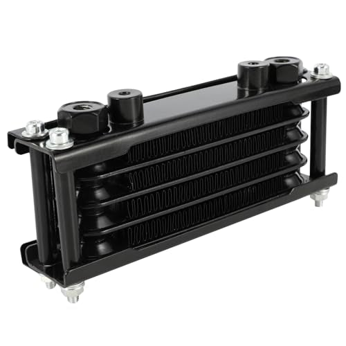 Motorcycle Oil Cooler Cooling Radiator Engine Kit Universal for CRF XR KLX 50 70 90 110 125 140cc SSR Taotao Coolster Kayo Dirt Pit Bike ATV Black - color: Black