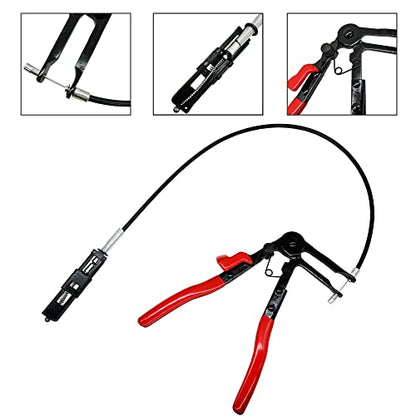 3Pcs Hose Clamp Pliers Kit, Long Reach Wire Spring Clamp Remover for Automotive Coolant Radiator Heater and Water Hose with Band Flat or Large Clamps