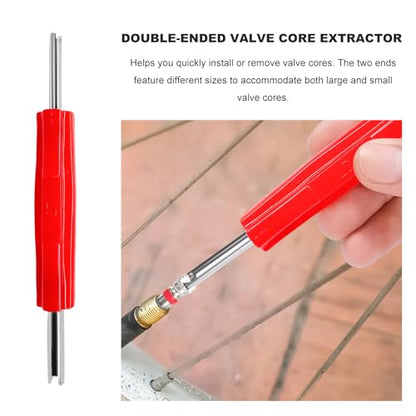 64‬PCS Tire Valve Stem Removal Tool Kit, Dual & Single Head Puller 4-Way Tool w/ 30 Valve Cores & 20 Valves Caps, Tire Stem Core Remover Installation Tools for Most Cars