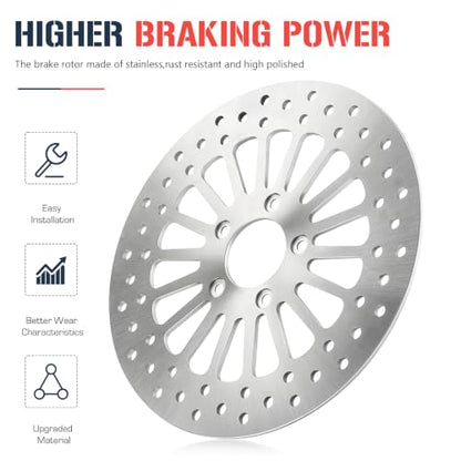 11.5" Front Brake Rotor Pads Set for Harley Davidson Touring Sportster Dyna Softail, for Road King Glide/Electra Glide/Night Train/Fat Boy/Softail Standard/Softail Deluxe/Wide Glide, 2000-2007, 2PCS - size: 2*11.5'' Front Rotor+Pad