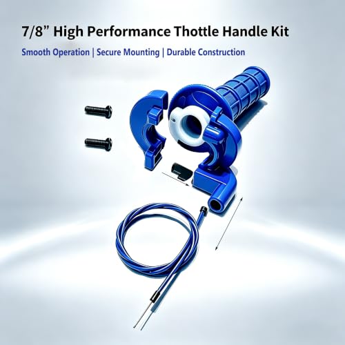 YRHHBYH 7/8 22mm Twist Throttle Accelerator Handle Grips for Pit Bike Mini Bike Throttle Cable Kit 4-Stroke Dirt Bike Pocket Bike for 50cc 90cc 110cc 125cc150cc 200cc 250cc (Blue) - color: Blue