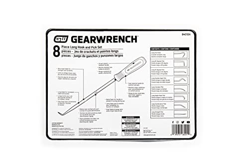 GEARWRENCH 8 Pc. Long Hook & Pick Set - 84010H - size: 8 Pc. Hook & Pick Set