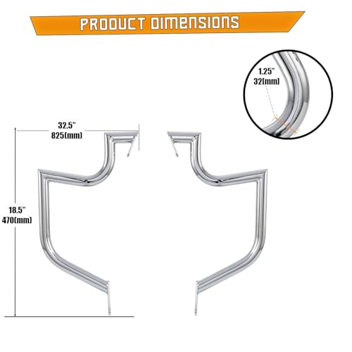 Kinglemc Crash Bar Engine Guard for Kawasaki Vulcan(Chrome) - color: Chrome, size: VN1600A VN1600E