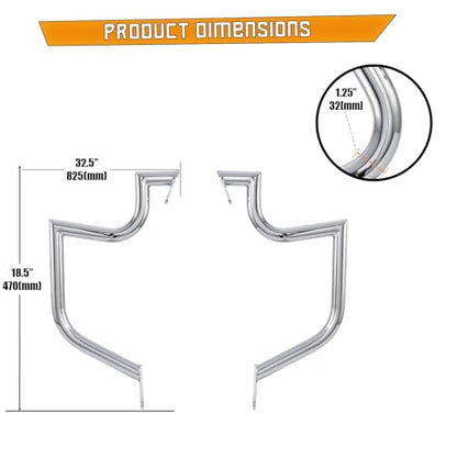 Kinglemc Crash Bar Engine Guard for Kawasaki Vulcan(Chrome) - color: Chrome, size: VN1600A VN1600E