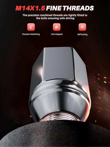 Sposuit 20 Pcs M14x1.5 OEM Lug Nuts, 22mm Hex - Replacement for Chevrolet - color: Chrome, size: M14x1.5, style: 20 Pcs OEM