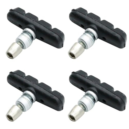 2 Pairs Bike V Brake Pads with Hex Nuts Hex Wrench for Mountain Bike, Road Bicycle, MTB, BMX