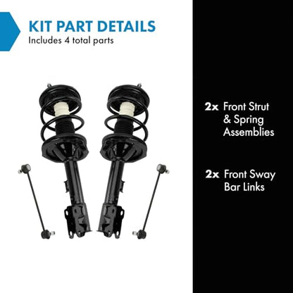 TRQ Front Suspension Kit Complete Strut & Coil Spring Assembly Sway Bar - style: PSA34450