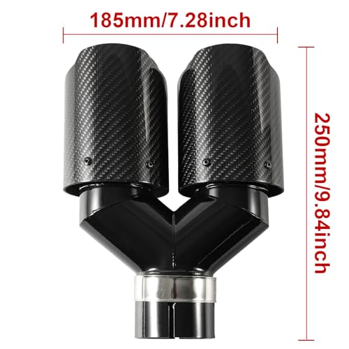 Carbon Fiber Dual Exhaust Tip 2.5 Inch Inlet 3.5 Inch Outlet Dual Carbon Fiber Exhaust Tip - size: 2.5 Inlet 3.5 Outlet