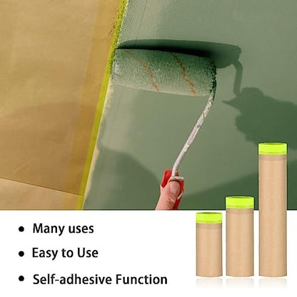 Tape and Drape, Paint Masking Paper, 3 Size, 20" X 150feet, 6"12"20" - style: 3 pack(6",12",20")