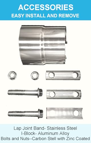2.5 Inch Exhaust Clamps 2 Packs,2 1/2in Lap Joint Band Clamp - size: 2.5 inches
