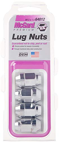 McGard 64012 Chrome Bulge Cone Seat Style Lug Nuts (M12 x 1.5 Thread Size) - Set of 4