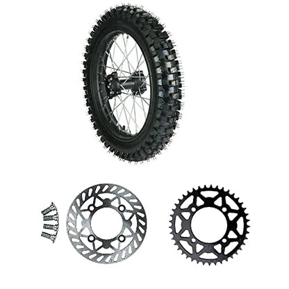 16" Rear Wheel 90/100-16 Tire Assembly For Dirt Pit Bike 125cc 140cc 150cc Apollo SSR XR CRF TaoTao Includes Brake Rotor and 428 Sprocket (16 Inch) - size: 16 Inch