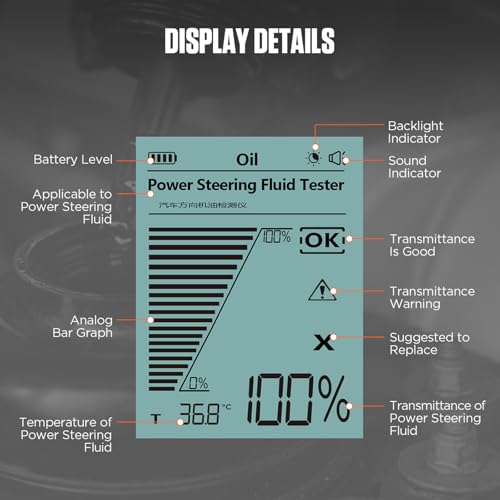 AS507 Optical Power Steering Fluid Tester with Temperature Display