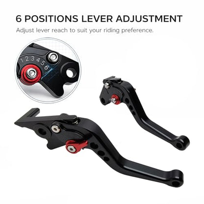 Adjustable Short Levers Replacement for Ducati Monster Scrambler - color: Black