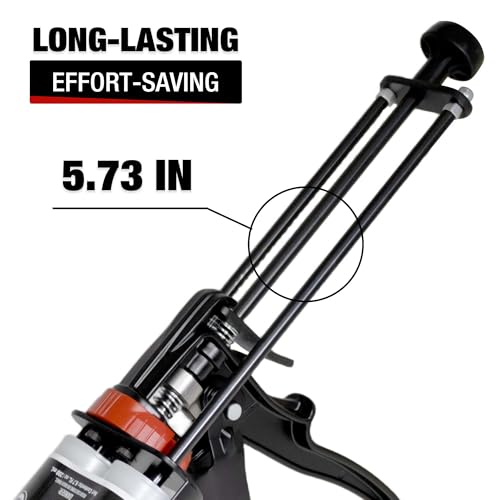 LAUCO Epoxy Gun Dual Cartridge 200 ml, Dual Cartridge Epoxy Gun, Manual Dual Cartridge Epoxy Gun for Panel Bonding Adhesive Applicator, Fillers, Structural Epoxy, Plastic Repair Adhesives (Black) - color: Black