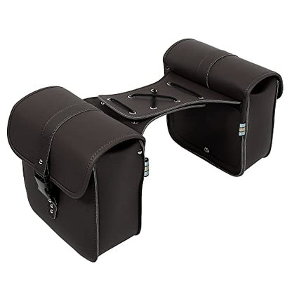 Motoforti Pair Motorcycle Saddlebag Side Tool Bags Cycling Luggage Bag Waterproof Quick Release Buckles - color: Dark Brown