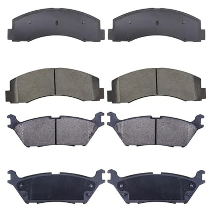 Front and Rear Brake Pad Set Ceramic Disc Brake Pads Replacement For Ford Expeditio 2018-2019,2015-2020 for Ford F-150,2018-2021 for Lincoln Navigator - style: D2087V+D1790V