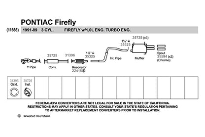 Walker 35594 Exhaust Pipe Spout 1.625" Inlet (OD) 1.25" Outlet (ID) for Honda Accord