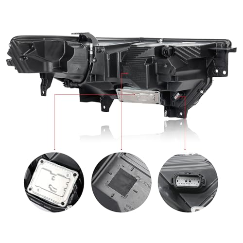 Black LED Headlight Compatible with 2020-2024 Ford Explorer - size: LH 20-24 Left Driver Side