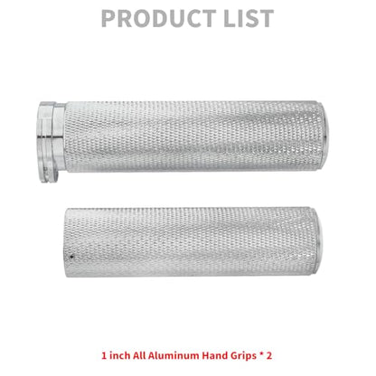 1 Inch Cable Throttle Handlebar Grips Motorcycle Hand Grips - color: #2 Chrome