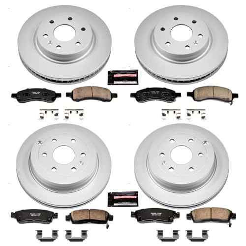 PowerStop Z17 Brake Pad & Fully Coated Rotor Kit Front & Rear CRK4466
