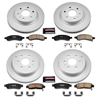 PowerStop Z17 Brake Pad & Fully Coated Rotor Kit Front & Rear CRK4466