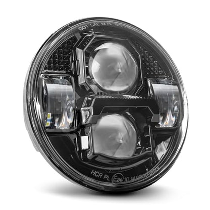 5.75 inch Classic 4-Projector LED Headlight Fits for Harley Sportster Dyna - color: Power Upgraded