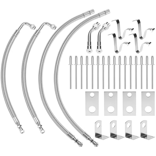 QWORK Dually Valve Stem Extenders Kit for 16-19.5" Dual Wheels Valve,Tires Air Inflation for Motorhomes,Trailers, Trucks