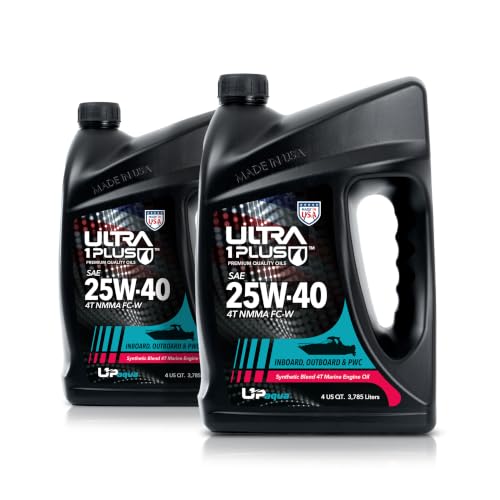 SAE 25W-40 Marine Engine Oil 4-Stroke Synthetic Blend Outboard 2 Gallons - size: 2 Gallon Pack