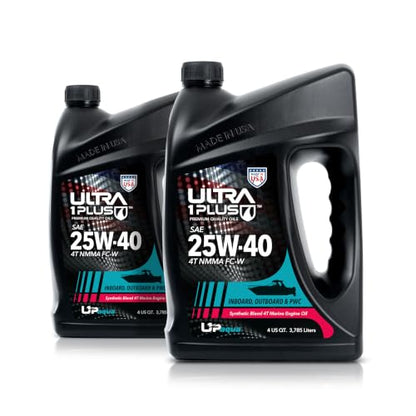 SAE 25W-40 Marine Engine Oil 4-Stroke Synthetic Blend Outboard 2 Gallons - size: 2 Gallon Pack