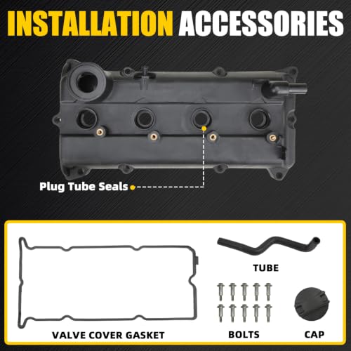 Engine Valve Cover Compatible with 2002-2006 Altima Sentra Altima SE-R 2.5L Replace 132643Z001 132644Z001 264-982 - color: Black (Plastic)
