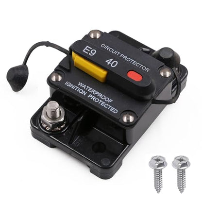 E9 1/4 Inch Studs 40amp Circuit Breaker w/Recessed Switch Button UL - color: Surface Mount - Recessed Button, size: 40A