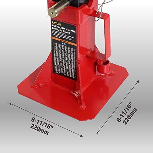 BIG RED ATZ120005R Torin Heavy Duty Pin Type Professional Car Jack Stand, Red, 1 Pair & TA92006 Torin Pneumatic Air Hydraulic Bottle Jack with Manual Hand Pump, 20 Ton (40,000 lb), Red