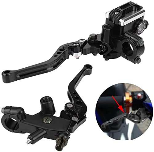 PACEWALKER Universal Motorcycle 7/8" 22mm Handlebar Brake Master Cylinder Clutch Lever CNC Left & Right Set for Honda Kawasaki Suzuki Yamaha - color: Black