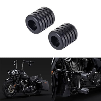 Advanblack Motorcycle Frame Sliders Machined CNC Alumium Crash Bar Slider Fit All Flat Out & Highway 1 1/4" Crash Bar Saddlebags Guards (Black) - color: Black