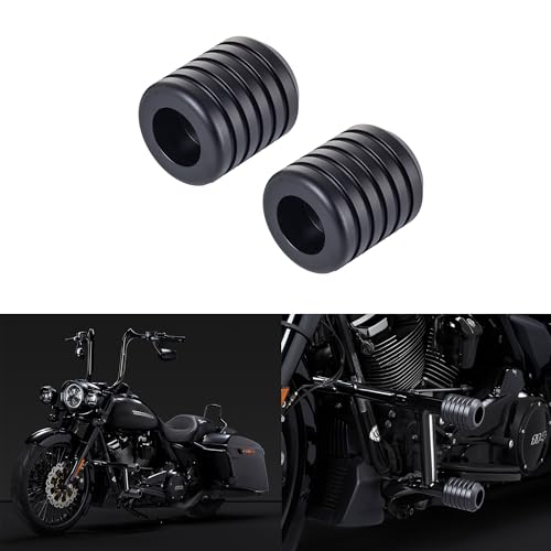 Advanblack Motorcycle Frame Sliders Machined CNC Alumium Crash Bar Slider Fit All Flat Out & Highway 1 1/4" Crash Bar Saddlebags Guards (Black) - color: Black