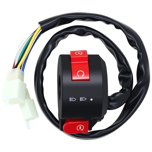 Left Starter Kill Light Switch Assembly 8 Wire 3 Function Male Plugs Fit for 50cc 70 cc 90cc 110 cc 125cc 150cc ATVs Quad 4 Wheeler SunL Coolster.