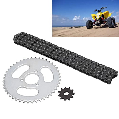 RiToEasysports T8F Front and Rear Sprocket Chain,Steel Motor Chain Sprocket Set for Modified Karts Atvs and Mini Motorcycles Electric Bicycle Modification Accessories