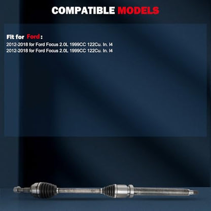 CCIYU CV Axle Shaft Assembly for Ford for Focus 2012-2018 662305 - size: 17-5801