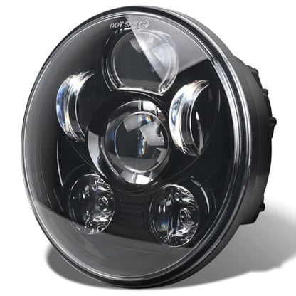 5.75 Inch 6-Lens LED Headlight Fits for Harley Sportster Dyna Softail - color: Black
