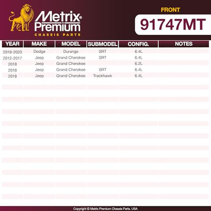 Metrix Premium Chassis Parts 380 mm Front Brake Rotor Kit Fits Jeep - size: 91747MT
