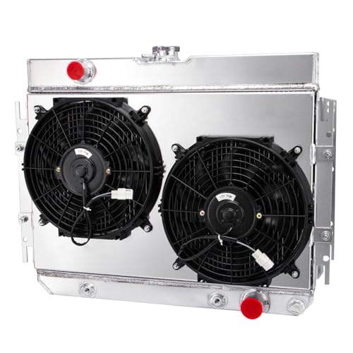 3 Row Radiator Shroud Fan For Chevy Impala Bel Air Chevelle El Camino 1963-1968 3 Rows Radiators Fans Aluminum Radiator with Fan - size: 3 Row Radiator+Shroud Fan