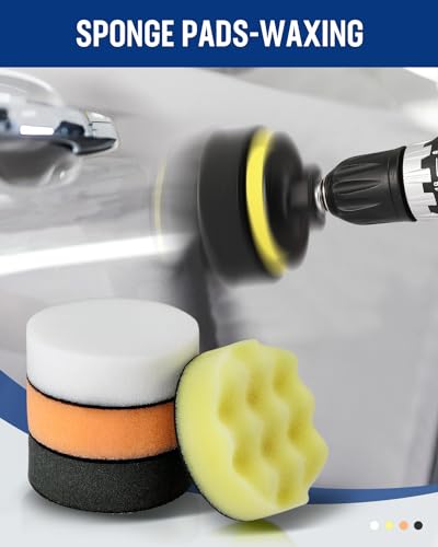 WORKPRO 3 Inch Drill Buffing Pad Kit - 11 Pcs Car Foam Polishing Pads Set